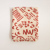 Tea Towel - Dashes & Moons - Brick - Cream