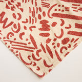 Tea Towel - Dashes & Moons - Brick - Cream