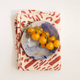 Tea Towel - Dashes & Moons - Brick - Cream