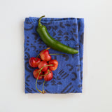 Tea Towel - Dashes & Moons - Charcoal  - Amparo Blue