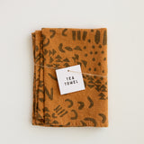 Tea Towel - Dashes & Moons - Charcoal  - Deep Gold