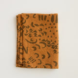 Tea Towel - Dashes & Moons - Charcoal  - Deep Gold