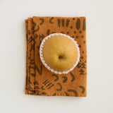 Tea Towel - Dashes & Moons - Charcoal  - Deep Gold