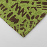 Tea Towel - Dashes & Moons - Warm Grey - Moss