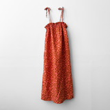 Nap Dress - Checks - Amber - Hot Coral