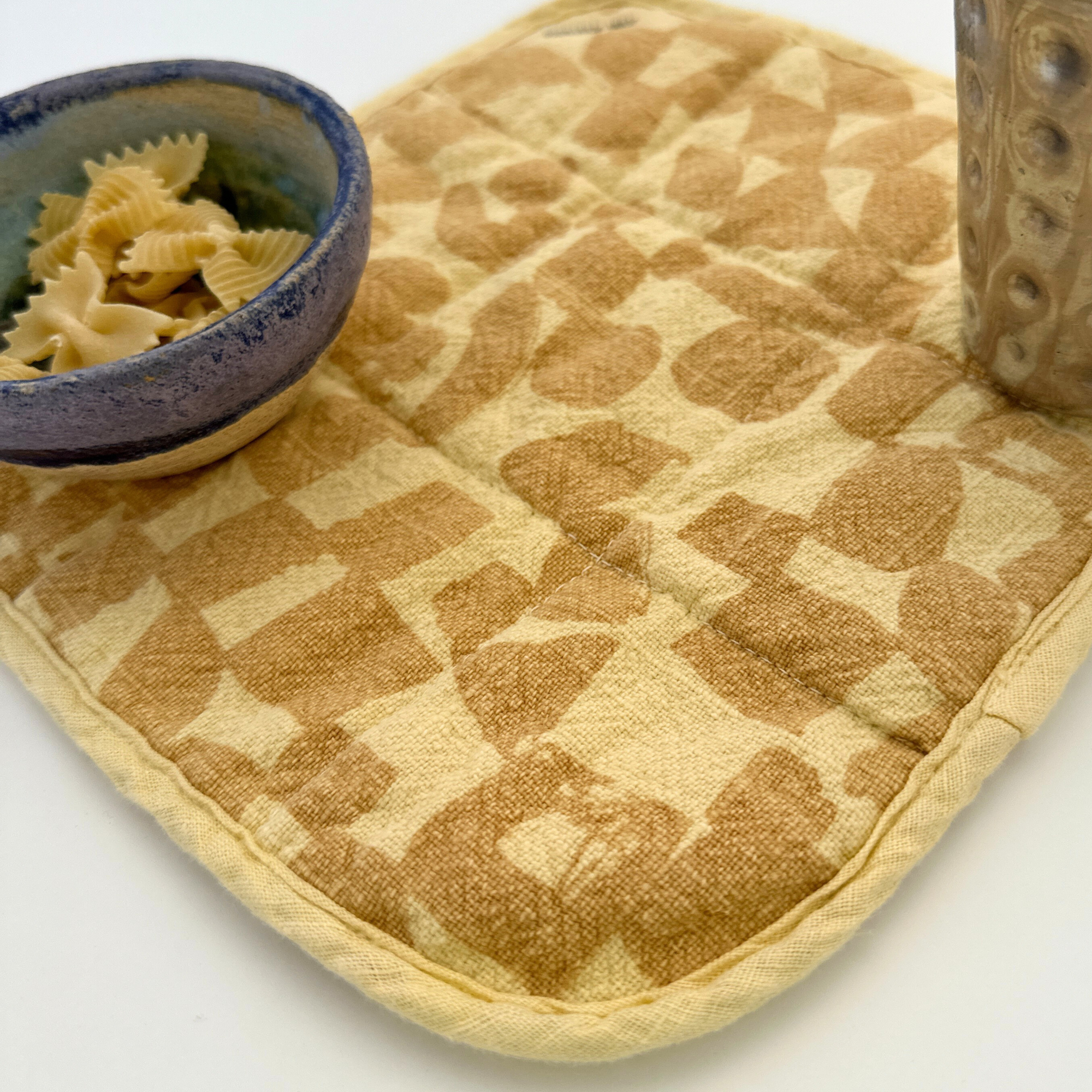 Potholder - Checks - Vanilla - Butterscotch