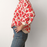 The Stevie Sweatshirt - Celeste in Saffron & Cream