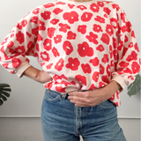 The Stevie Sweatshirt - Celeste in Saffron & Cream