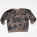 The Stevie Sweatshirt - Dottie in Faded Black & Walnut