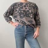 The Stevie Sweatshirt - Dottie in Faded Black & Walnut