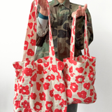 The Medium Sloppy Tote - Celeste - Saffron - Cream