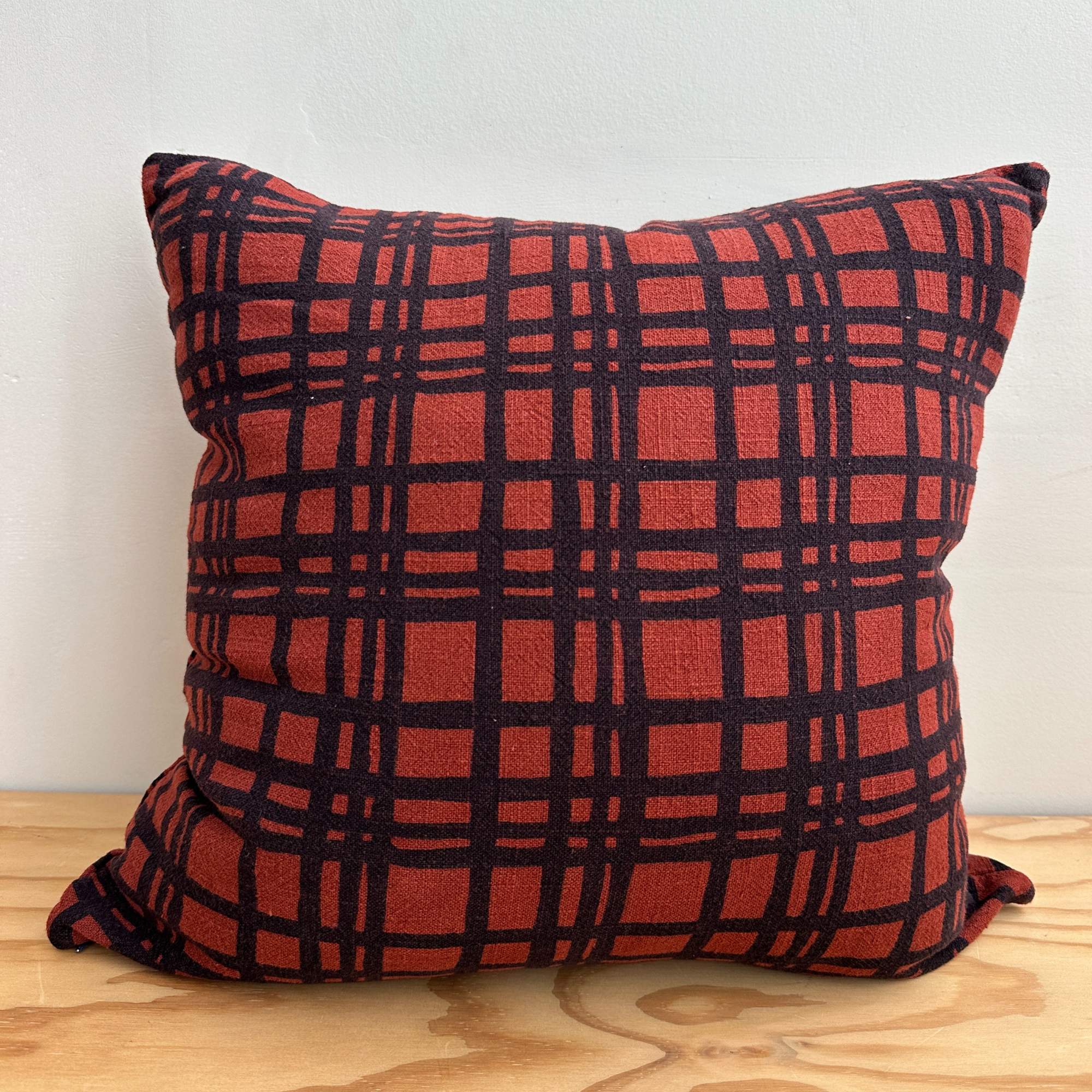 The Square Throw Pillow - Darby in Midnight & Clove