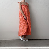 Nap Dress - Checks - Amber - Hot Coral