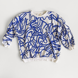The Stevie Sweatshirt - River in Cobalt & Natural