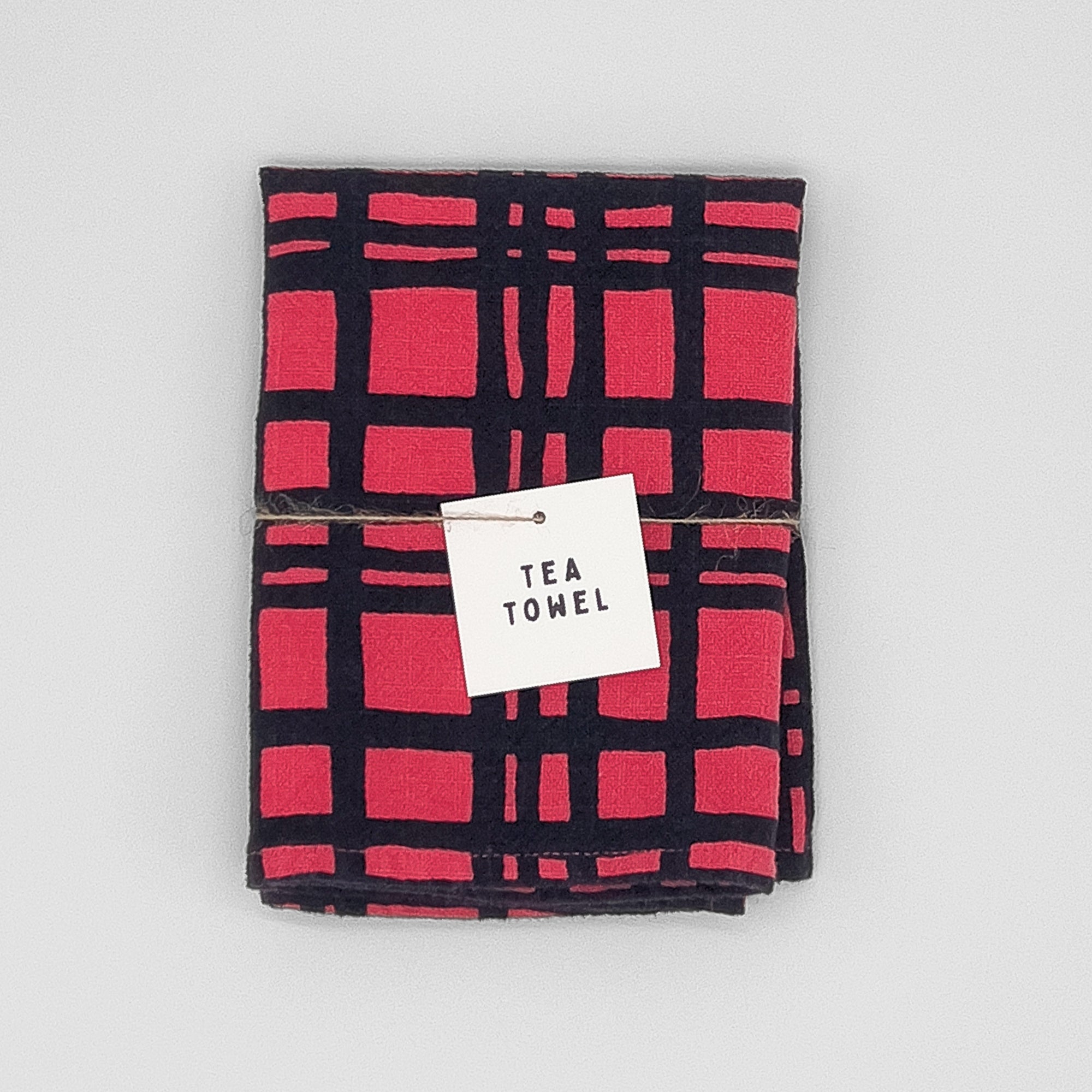 Tea Towel - Darby - Midnight - Raspberry