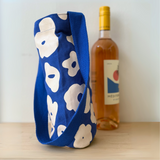 The Wine Tote - Celeste - White - Cobalt