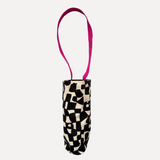 The Wine Tote - Checks - Black - Natural with Fuchsia