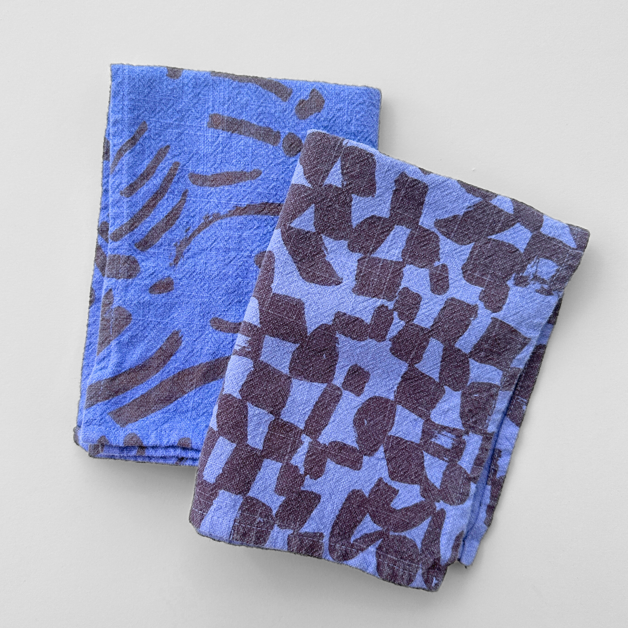 Tea Towel - Fold - Camel - Amparo Blue