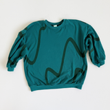 The Stevie Sweatshirt - Ziggy in Olive & Teal
