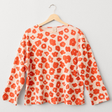 Long Sleeve T-Shirt - Celeste in Tomato & Natural