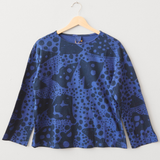 Long Sleeve T-Shirt - Dottie in Faded Black & Midnight