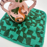 Potholder - Checks - Olive - Lucky Green