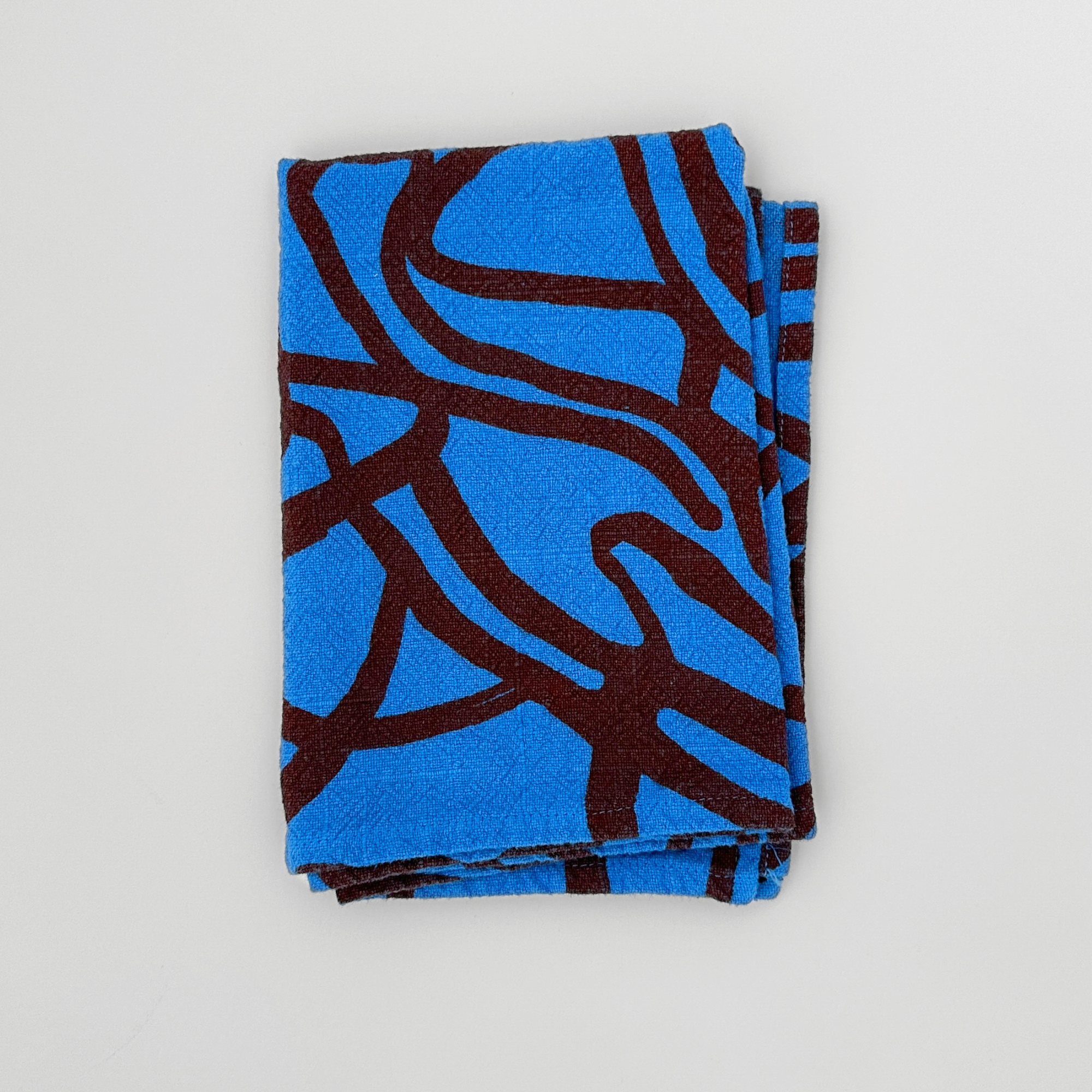 Tea Towel - River- Brick - Electric Blue
