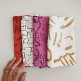 Everyday Napkins - Dashes & Moons - Brick- Tomato
