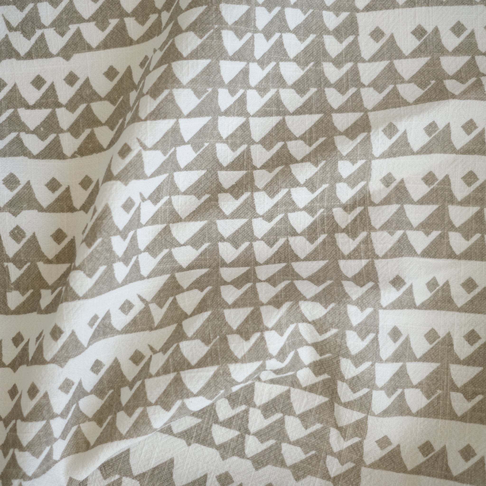 TRIANGLES in FLAX - Fabric by the yard