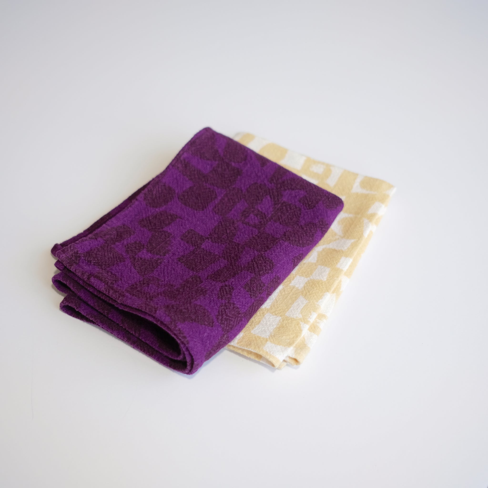 Tea Towel - Checks - Lentil - Violet