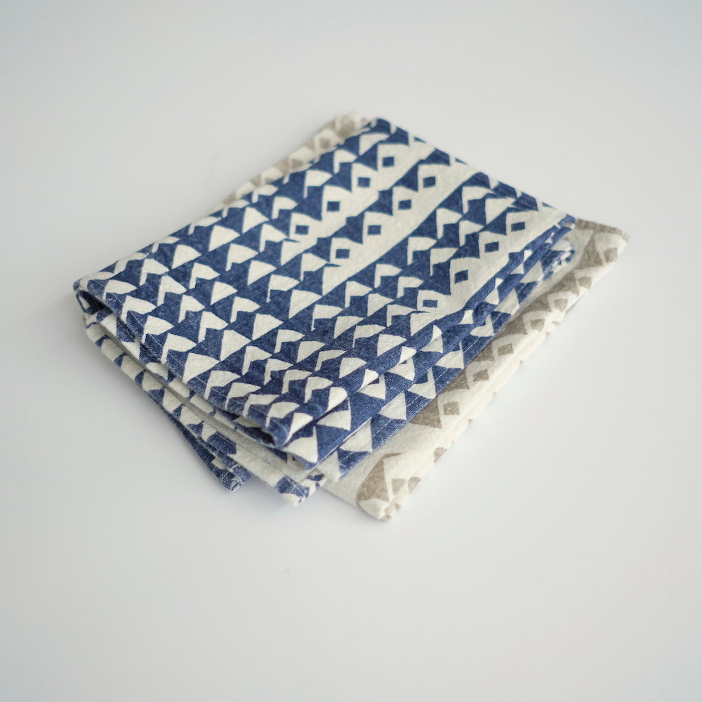 Tea Towel - Triangles - Indigo