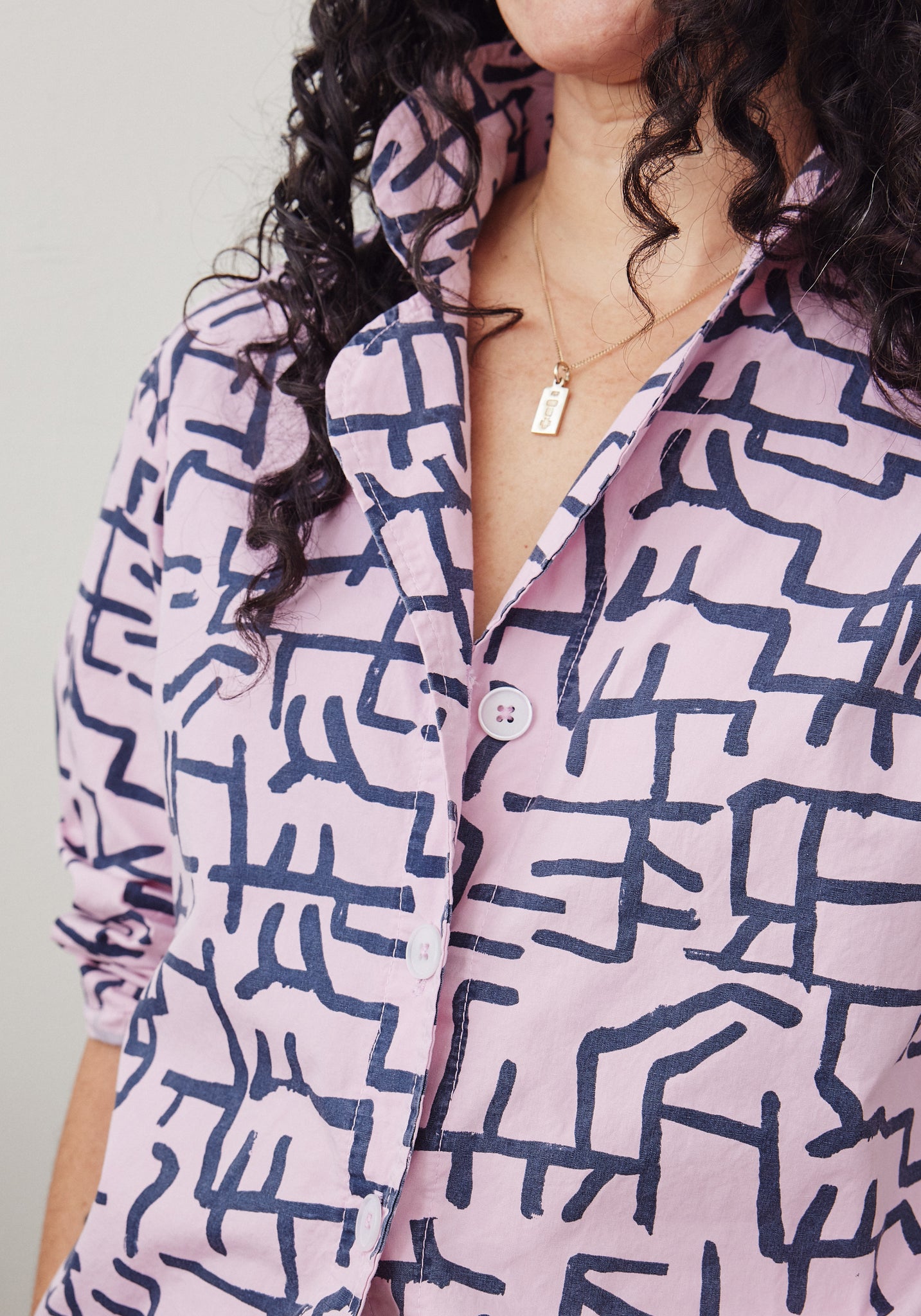 Pajama Top - Guston - Cobalt & Hibiscus Pink