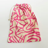 Reusable Cinch Bag - River - Fuchsia