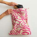 Reusable Cinch Bag - River - Fuchsia