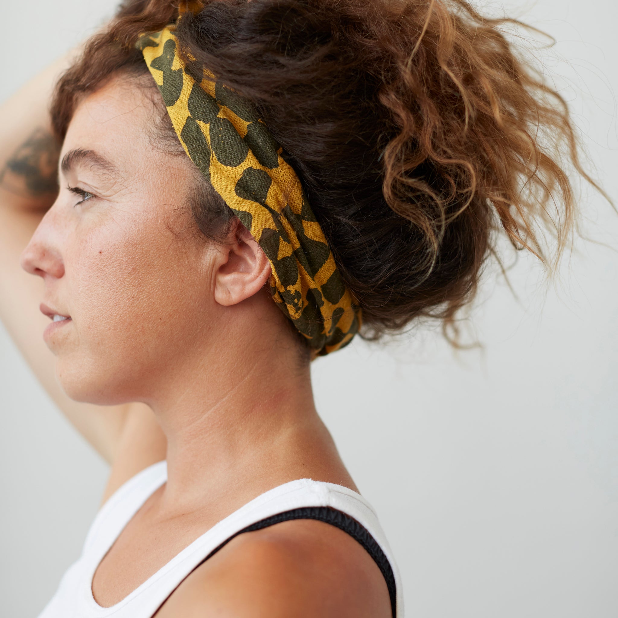 Bandana - Checks - Faded Black - Gold