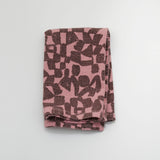 Tea Towel - Checks - Lentil - Tea Rose